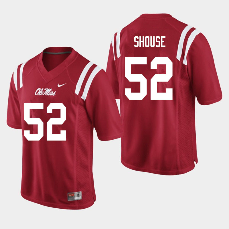 Men #52 Luke Shouse Ole Miss Rebels College Football Jerseys Sale-Red - Click Image to Close